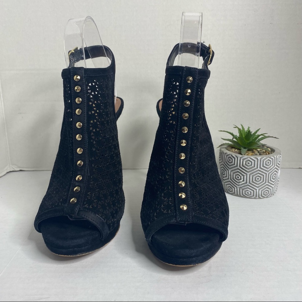 Sale! 🔥🔥🔥Vince Camuto Womens Black Leather Peep Toe Caliope Size 7M/37